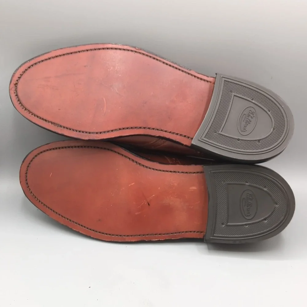 Vintage LL Bean Leather Plain Toe Derby Dress Shoes Mens 10.5 C Brown USA